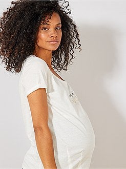 T-shirt de grávida em algodão biológico - Kiabi