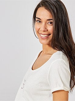 T-shirt de grávida em algodão biológico - Kiabi