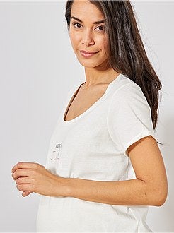 T-shirt de grávida em algodão biológico - Kiabi