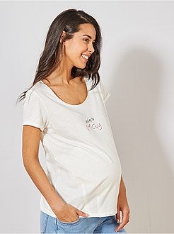 T-shirt de grávida em algodão biológico - Kiabi