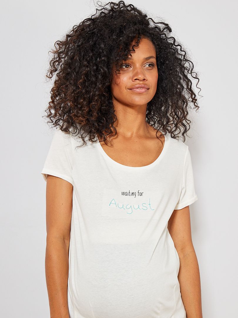 T-shirt de grávida em algodão biológico Branco - Kiabi