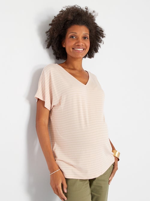 T-shirt de grávida em jersey às riscas - Kiabi