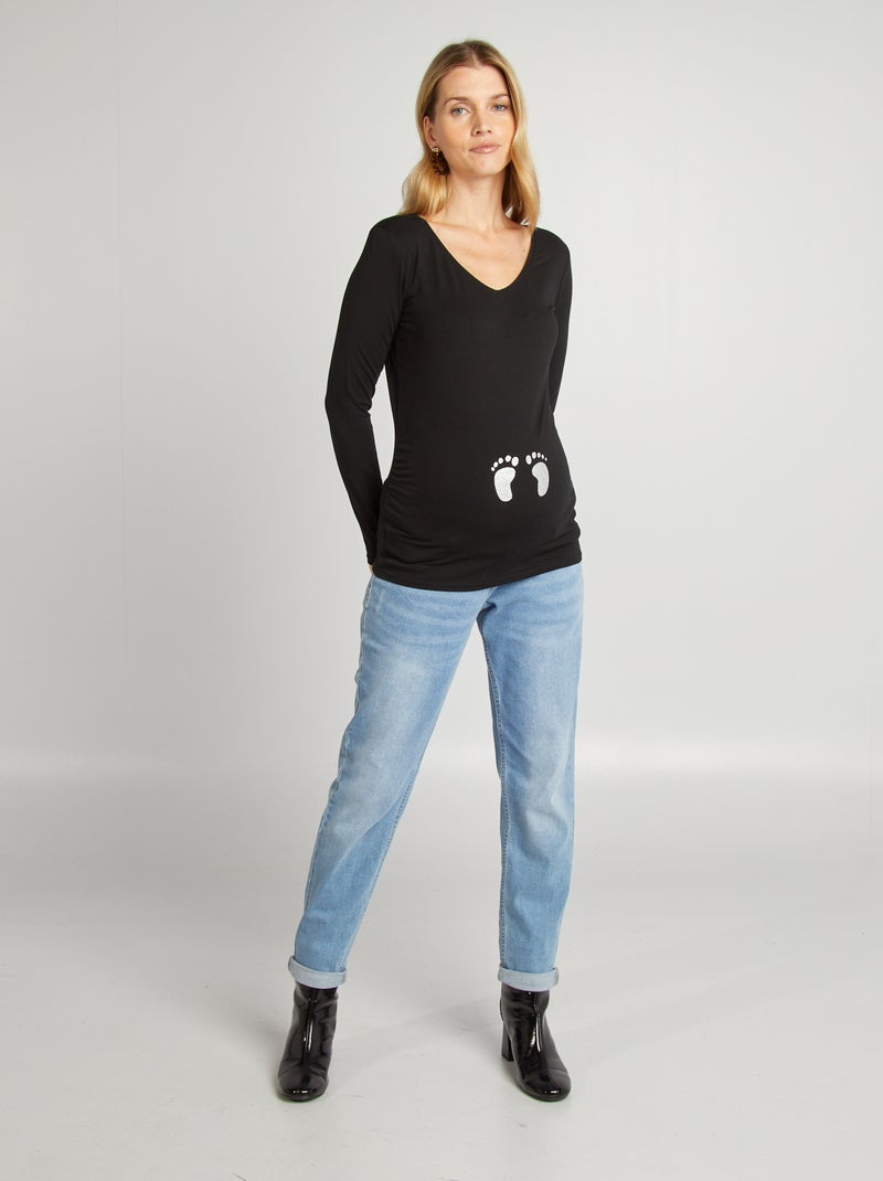 T-shirt de grávida em jersey Preto - Kiabi