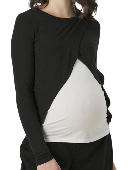T-shirt de Grávida Vero Moda Lalou Preto/Branco - Kiabi