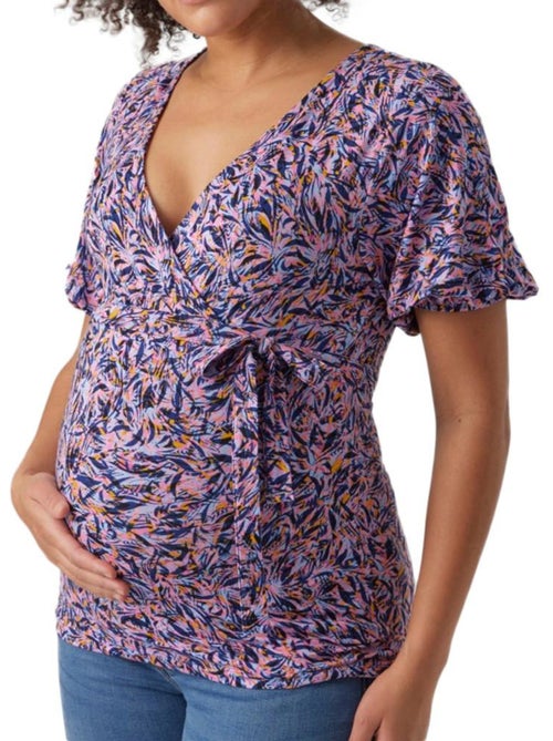 T-Shirt de Gravidez Mamalicious Wanessa para Mulher - Roxo/Rosa - Kiabi T-Shirt de Gravidez Mamalicious Wanessa para Mulher - Roxo/Rosa - Kiabi