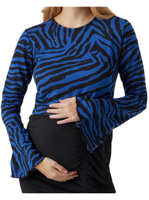 T-shirt de Gravidez Mamalicious Zille para Mulher Preto/Azul - Kiabi T-shirt de Gravidez Mamalicious Zille para Mulher Preto/Azul - Kiabi