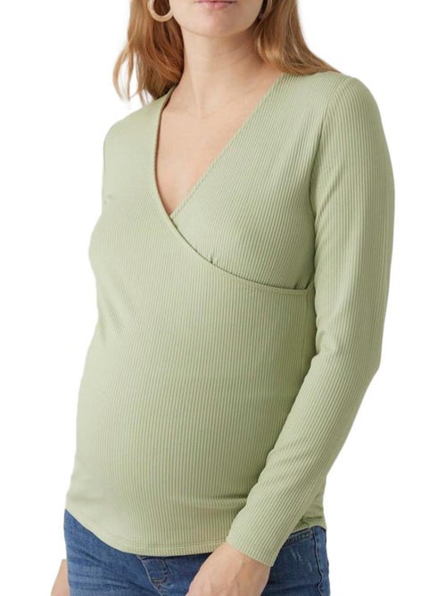 T-Shirt de Gravidez Verde para Mulher Vero Moda Maternity Fake - Kiabi T-Shirt de Gravidez Verde para Mulher Vero Moda Maternity Fake - Kiabi