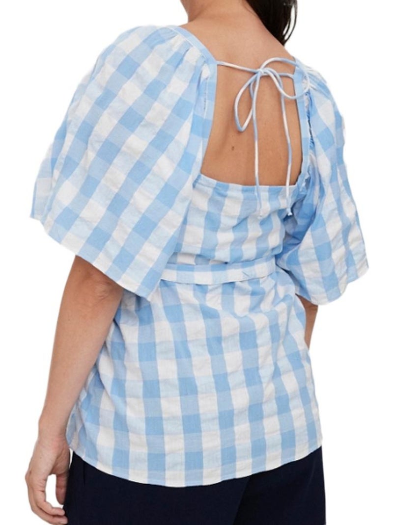 T-Shirt de Gravidez Vero Moda Maternity para Mulher Azul/Branco Branco - Kiabi