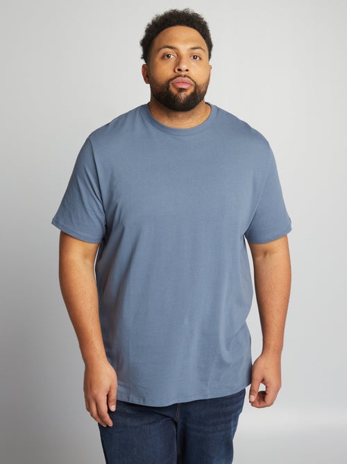 T-shirt de homem em algodão com gola redonda - Kiabi T-shirt de homem em algodão com gola redonda - Kiabi