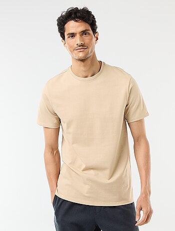 T-shirt de homem em algodão com gola redonda lisa