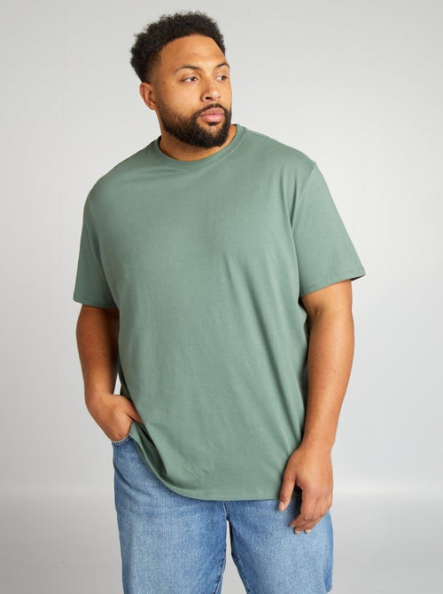 T-shirt de homem em algodão com gola redonda - Kiabi