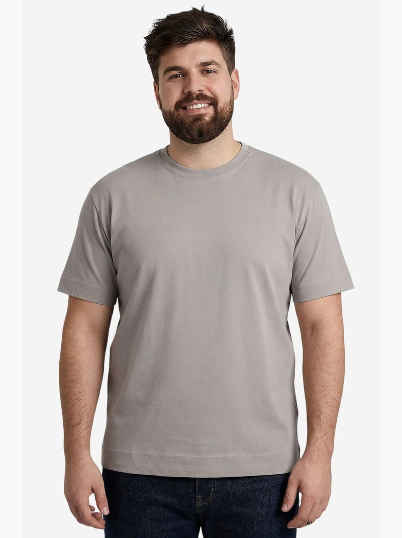 T-shirt de homem em algodão e elastano com gola redonda tommy Azul-marinho - Kiabi