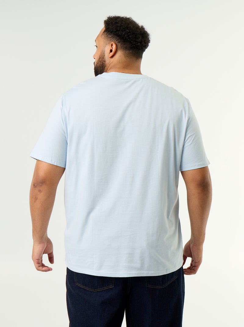 T-shirt de jérsei com decote em V Azul - Kiabi