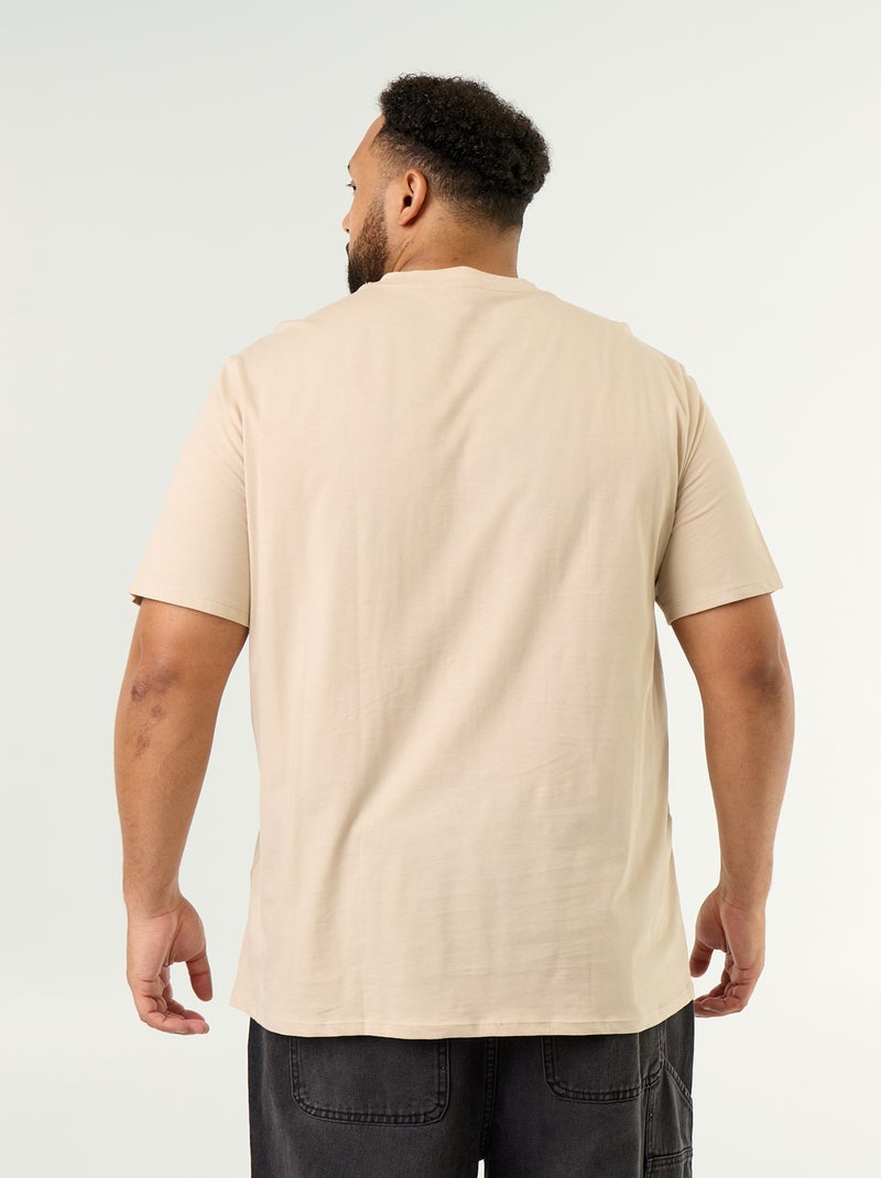 T-shirt de jérsei com decote em V Bege - Kiabi