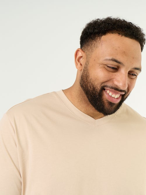 T-shirt de jérsei com decote em V - Kiabi