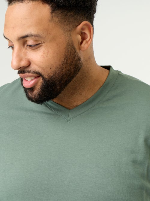 T-shirt de jérsei com decote em V - Kiabi