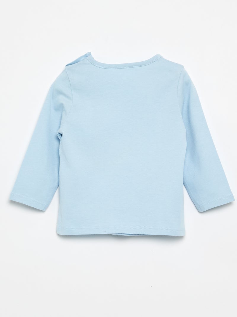 T-shirt de jérsei de manga comprida Azul - Kiabi