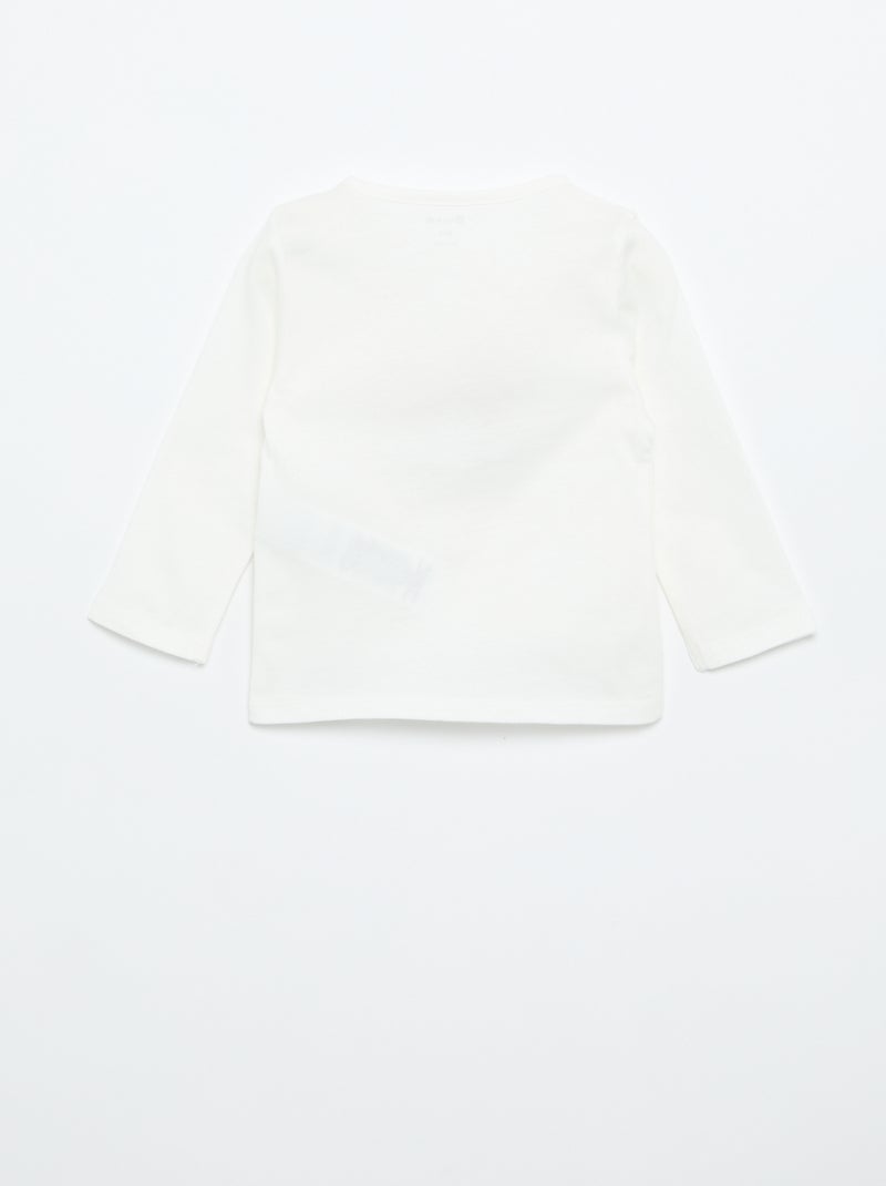 T-shirt de jérsei de manga comprida Branco - Kiabi