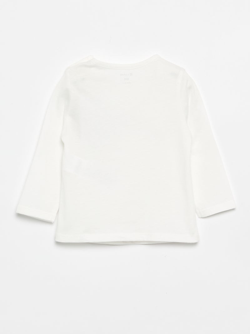 T-shirt de jérsei de manga comprida Branco - Kiabi
