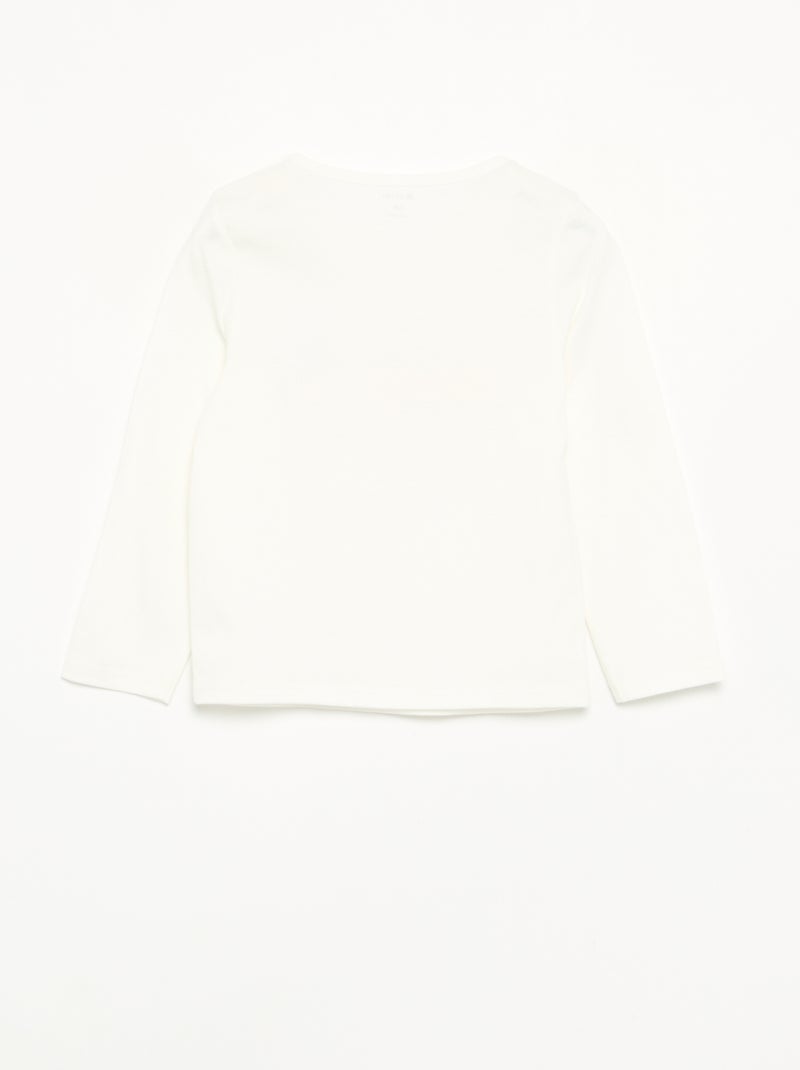 T-shirt de jérsei de manga comprida Branco - Kiabi