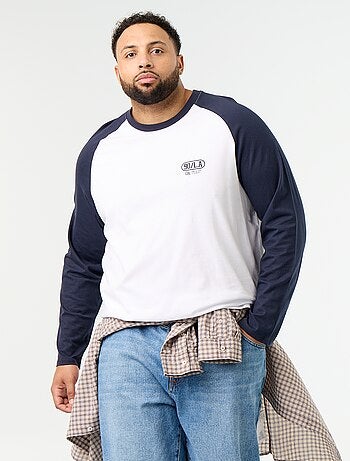T-shirt de jérsei de manga comprida raglan