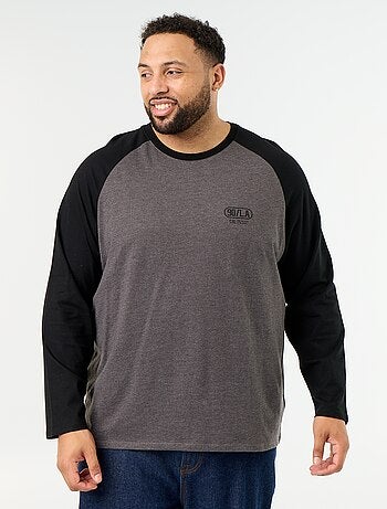 T-shirt de jérsei de manga comprida raglan