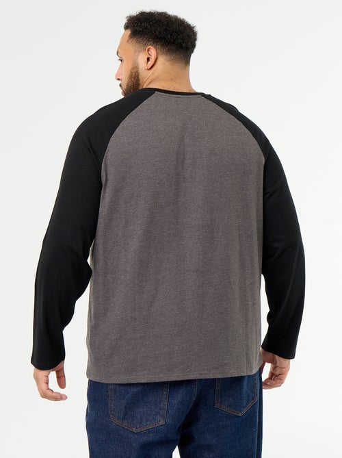 T-shirt de jérsei de manga comprida raglan - Kiabi
