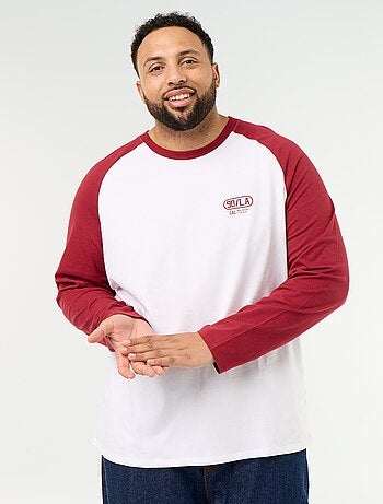 T-shirt de jérsei de manga comprida raglan
