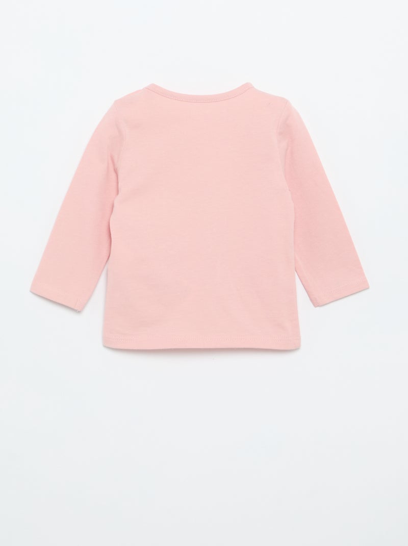 T-shirt de jérsei de manga comprida Rosa - Kiabi