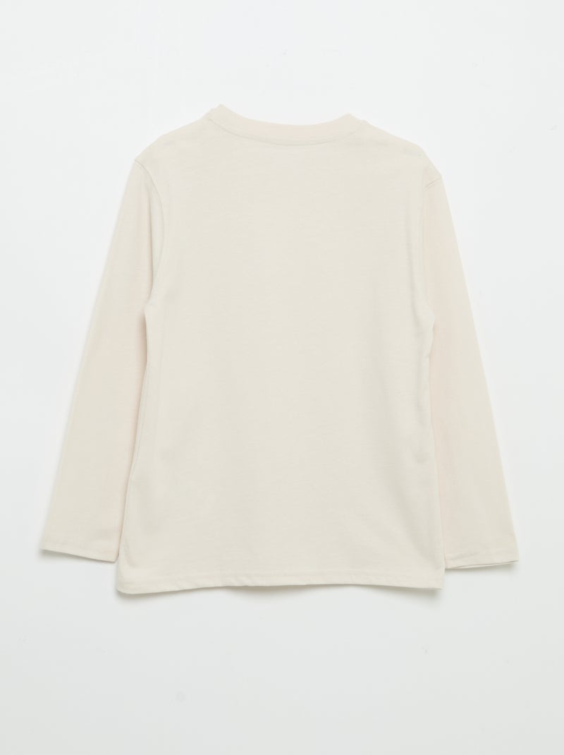 T-shirt de jérsei de mangas compridas Branco - Kiabi