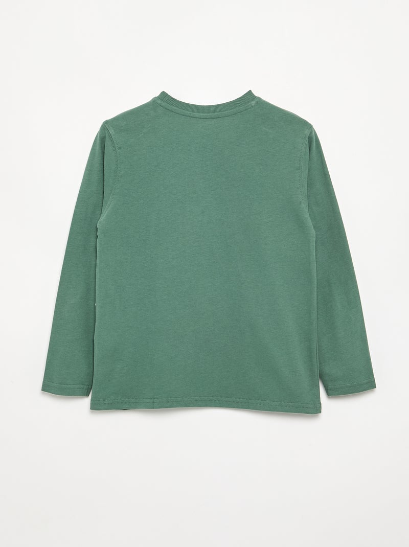 T-shirt de jérsei de mangas compridas Verde - Kiabi
