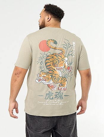 T-shirt de jérsei estampado de manga curta