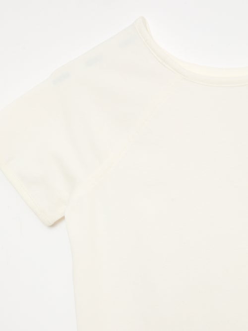 T-shirt de jérsei liso - Coleção fácil de vestir - Kiabi