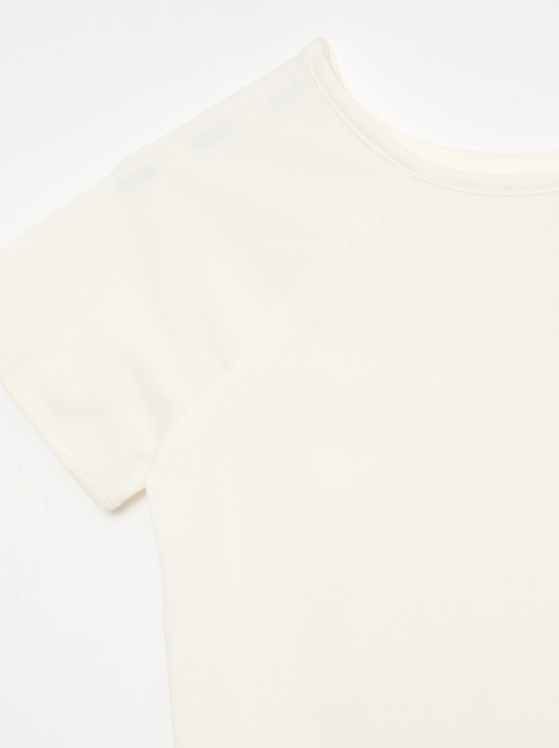 T-shirt de jérsei liso - Coleção fácil de vestir Branco - Kiabi