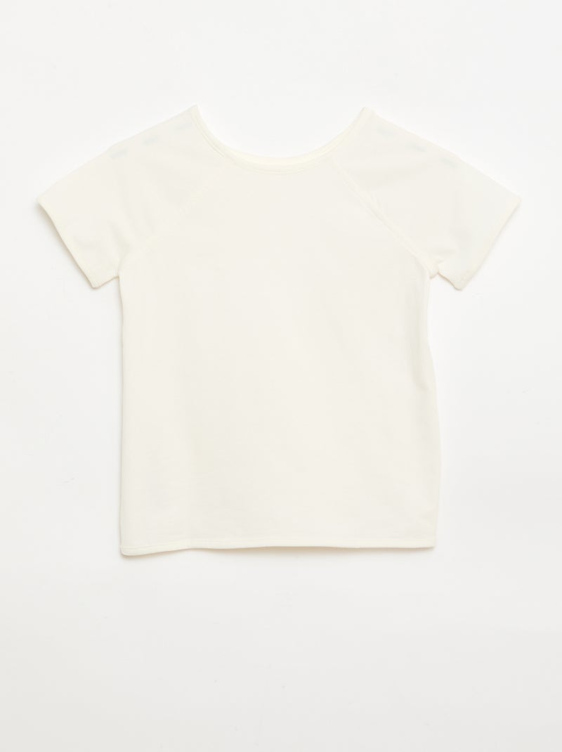 T-shirt de jérsei liso - Coleção fácil de vestir Branco - Kiabi