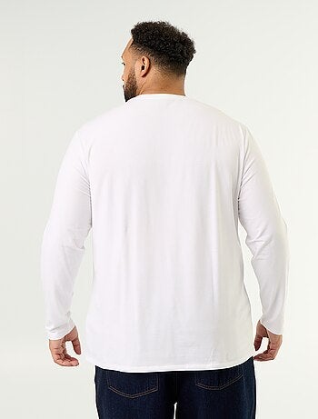 T-shirt de jérsei liso de manga comprida