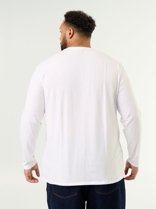T-shirt de jérsei liso de manga comprida - Kiabi