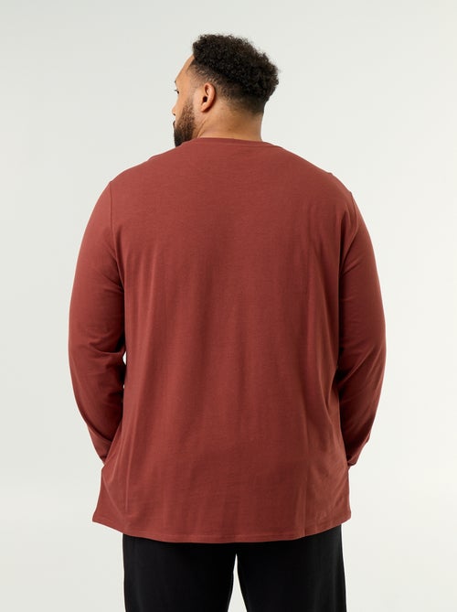 T-shirt de jérsei liso de manga comprida - Kiabi