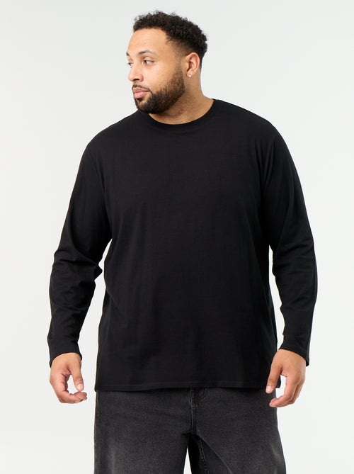 T-shirt de jérsei liso de manga comprida - Kiabi