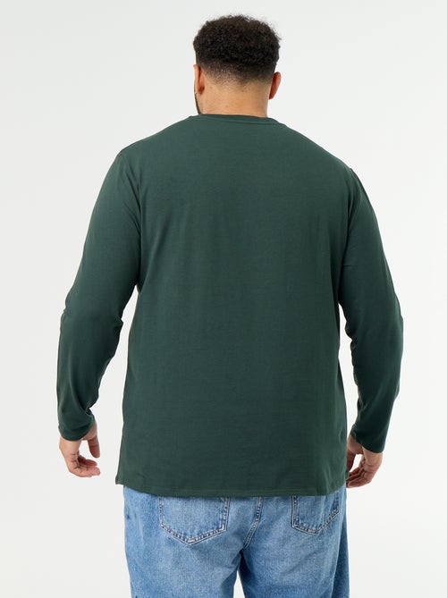 T-shirt de jérsei liso de manga comprida - Kiabi