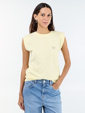 T-shirt de jérsei sem mangas