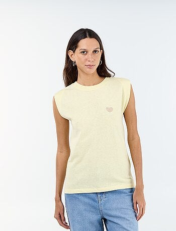 T-shirt de jérsei sem mangas