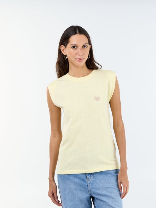 T-shirt de jérsei sem mangas - Kiabi