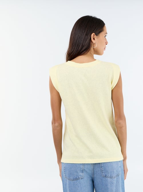 T-shirt de jérsei sem mangas - Kiabi