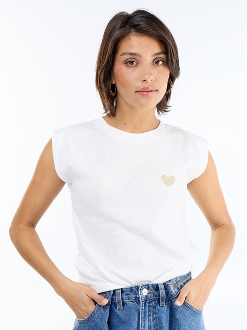 T-shirt de jérsei sem mangas - Kiabi