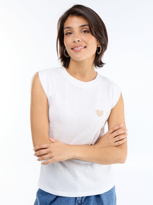 T-shirt de jérsei sem mangas - Kiabi