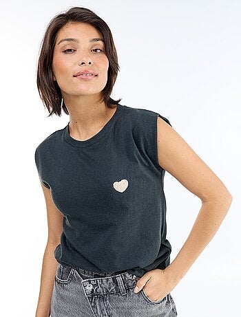 T-shirt de jérsei sem mangas