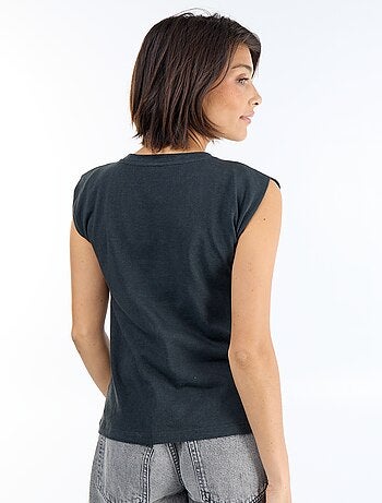 T-shirt de jérsei sem mangas