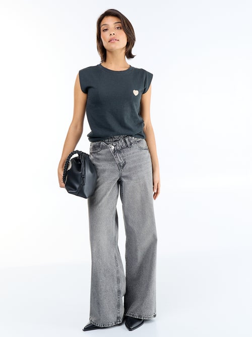 T-shirt de jérsei sem mangas - Kiabi