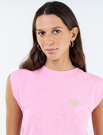 T-shirt de jérsei sem mangas